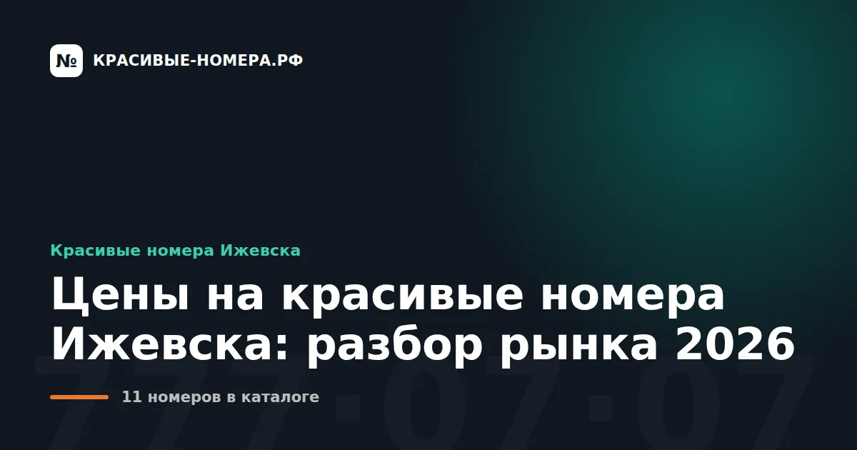 Цены на красивые номера Ижевска: разбор рынка 2026